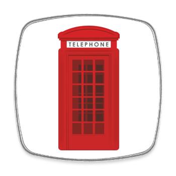 Phone Box - Square fridge magnet - white - Front