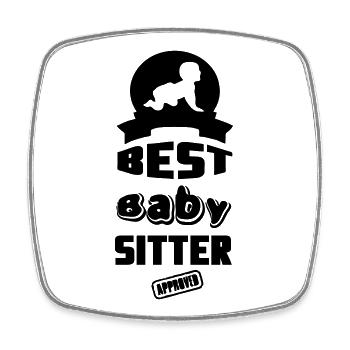 Best Babysitter - Square fridge magnet - white - Front