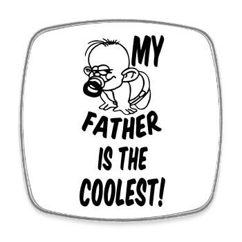 Coolest Father - Square fridge magnet - white - Front