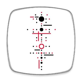Punkte und Linien - Viereckiger Kühlschrankmagnet - Weiß - Vorne