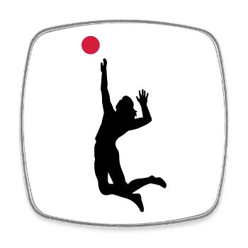 volleyball - Magnet carré - blanc - Devant