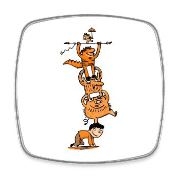 Monster kidscontest - Square fridge magnet - white - Front