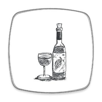 Guter Tropfen - Wein - Weinfasche - Weinglas - Viereckiger Kühlschrankmagnet - Weiß - Vorne