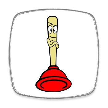 Pömpel - Viereckiger Kühlschrankmagnet - Weiß - Vorne