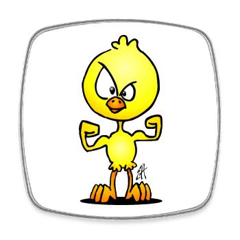 Bold Cartoon Chick Illustration - Square fridge magnet - white - Front