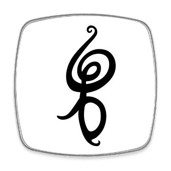 Hakuna Matata - African Symbol - Viereckiger Kühlschrankmagnet - Weiß - Vorne