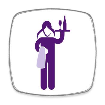 waitress - Square fridge magnet - white - Front