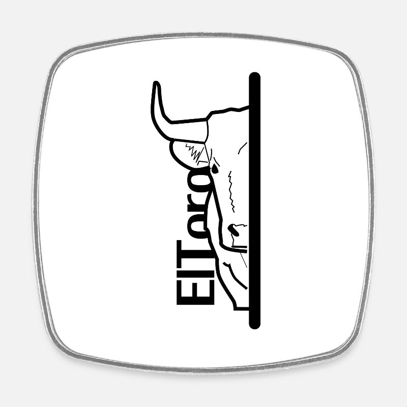 taureau caché - Magnet carré - blanc
