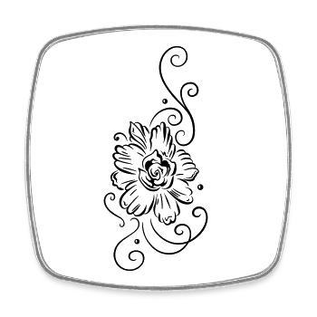 Große Blüte mit Tribal Ornament, feminin - Viereckiger Kühlschrankmagnet - Weiß - Vorne