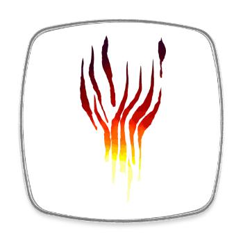 Flames Tribal - Square fridge magnet - white - Front