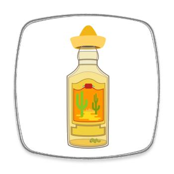 Tequila Flasche Mexico - Viereckiger Kühlschrankmagnet - Weiß - Vorne
