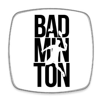 badminton - Viereckiger Kühlschrankmagnet - Weiß - Vorne