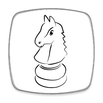 Minimalist Chess Design - Square fridge magnet - white - Front