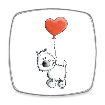 West Highland White Terrier - Chien - Magnet carré - blanc - Devant