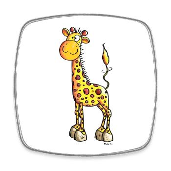 Süße Giraffe - Giraffen - Viereckiger Kühlschrankmagnet - Weiß - Vorne