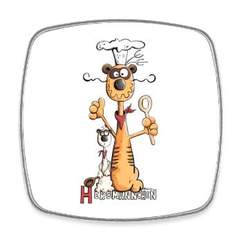 Lustiges Herdmännchen I Erdmännchen Koch Geschenk - Viereckiger Kühlschrankmagnet - Weiß - Vorne