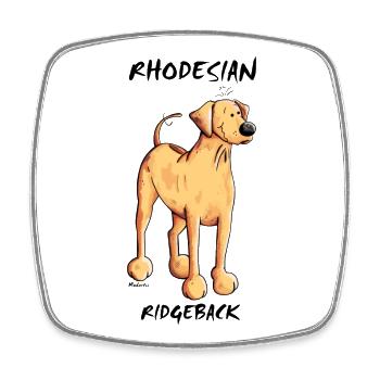Rhodesian Ridgeback Chien - Magnet carré - blanc - Devant