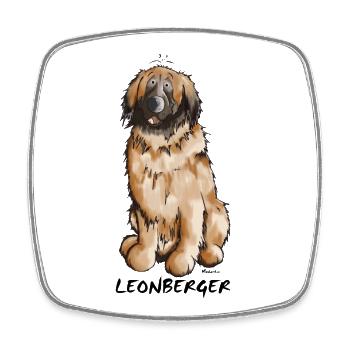 Leon the Leonberger - Square fridge magnet - white - Front