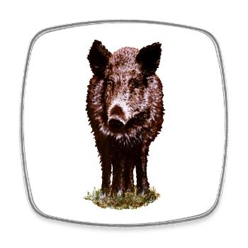 Wildschwein - Viereckiger Kühlschrankmagnet - Weiß - Vorne