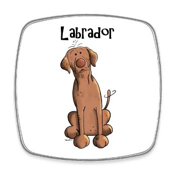 Funny Brown Labrador Retriever - Magnet carré - blanc - Devant