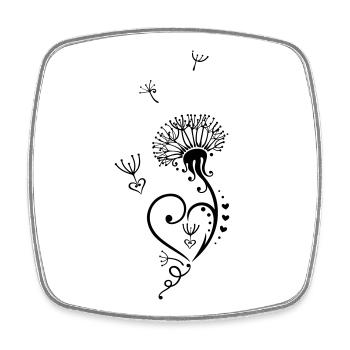 Löwenzahn, Valentinstag, dandelion, hearts - Viereckiger Kühlschrankmagnet - Weiß - Vorne