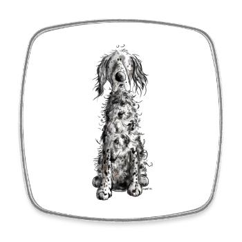 Cadeau drôle de bande dessinée anglaise de chiens I - Magnet carré - blanc - Devant