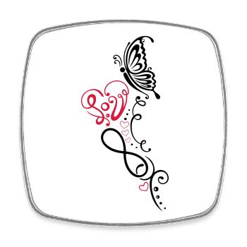 Herz mit Schmetterling, infinity - Magnet carré - blanc - Devant