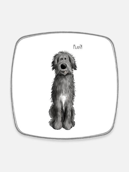 Wolfhound irlandais - Magnet carré - blanc