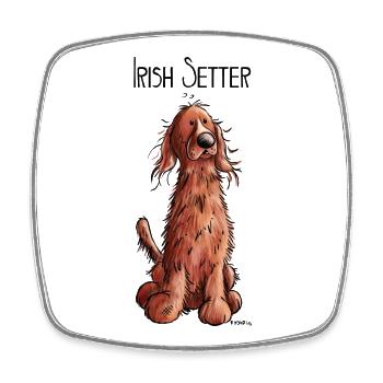 Fröhlicher Irish Setter - Viereckiger Kühlschrankmagnet - Weiß - Vorne