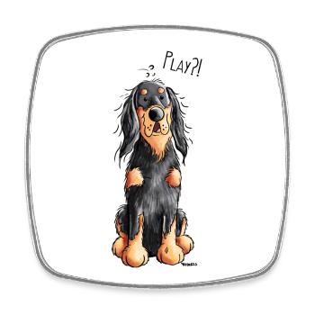 Verspielter Gordon Setter - Hund - Dog - Comic - Viereckiger Kühlschrankmagnet - Weiß - Vorne