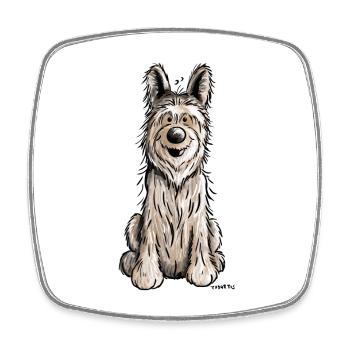 Berger Picard - Hund - Dog -,Comic - Viereckiger Kühlschrankmagnet - Weiß - Vorne