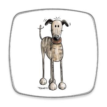 Galgo Espanol - Hund - Greyhound - Windhund - Viereckiger Kühlschrankmagnet - Weiß - Vorne