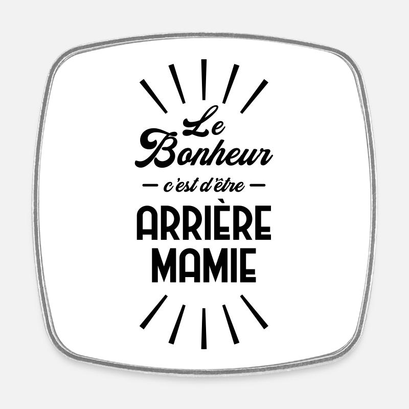 Mamie / Mamy / Grand Mere / Grand-Mère / Bébé - Magnet carré - blanc