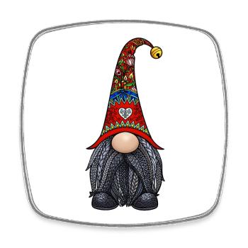 Tomte Zentangle - Viereckiger Kühlschrankmagnet - Weiß - Vorne