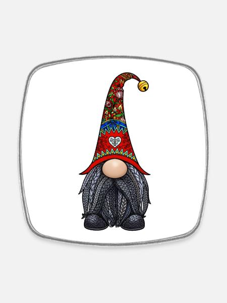 Tomte Zentangle - Square fridge magnet - white