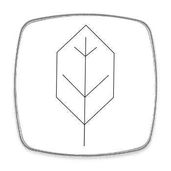 leaf contour - Square fridge magnet - white - Front
