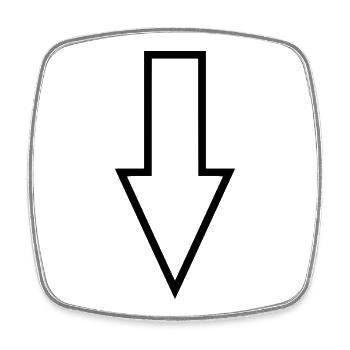 Pfeil - Viereckiger Kühlschrankmagnet - Weiß - Vorne