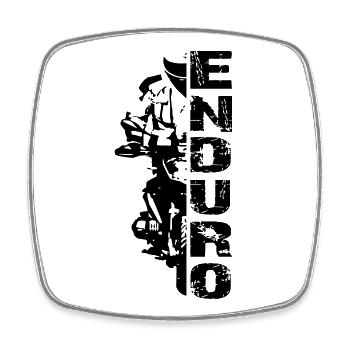 Enduro 1200 Motorrad Motocross Boxer Motor - Viereckiger Kühlschrankmagnet - Weiß - Vorne