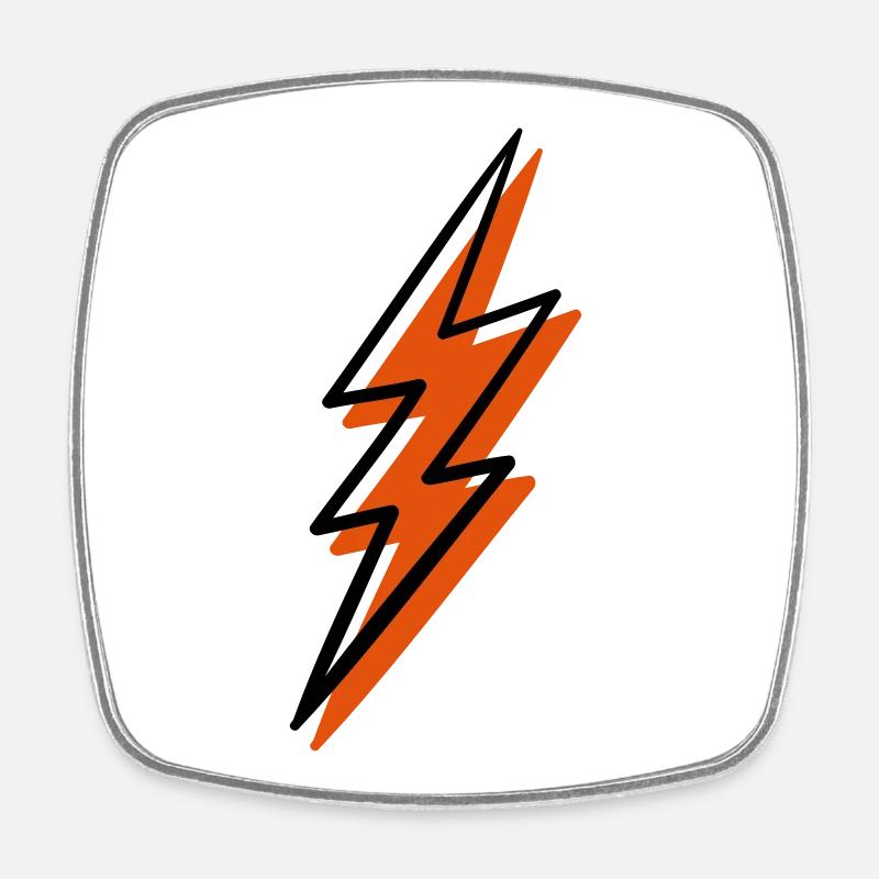 Spiralfeuer-Blitz - Viereckiger Kühlschrankmagnet - Weiß