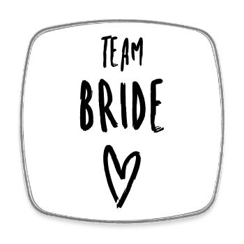 Team Bride Heart Bachelorette Party Bridal Shower - Square fridge magnet - white - Front