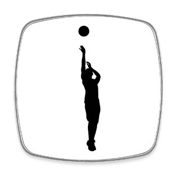 Basketball - Viereckiger Kühlschrankmagnet - Weiß - Vorne