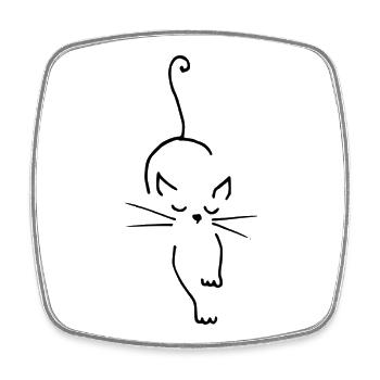 katze - Viereckiger Kühlschrankmagnet - Weiß - Vorne