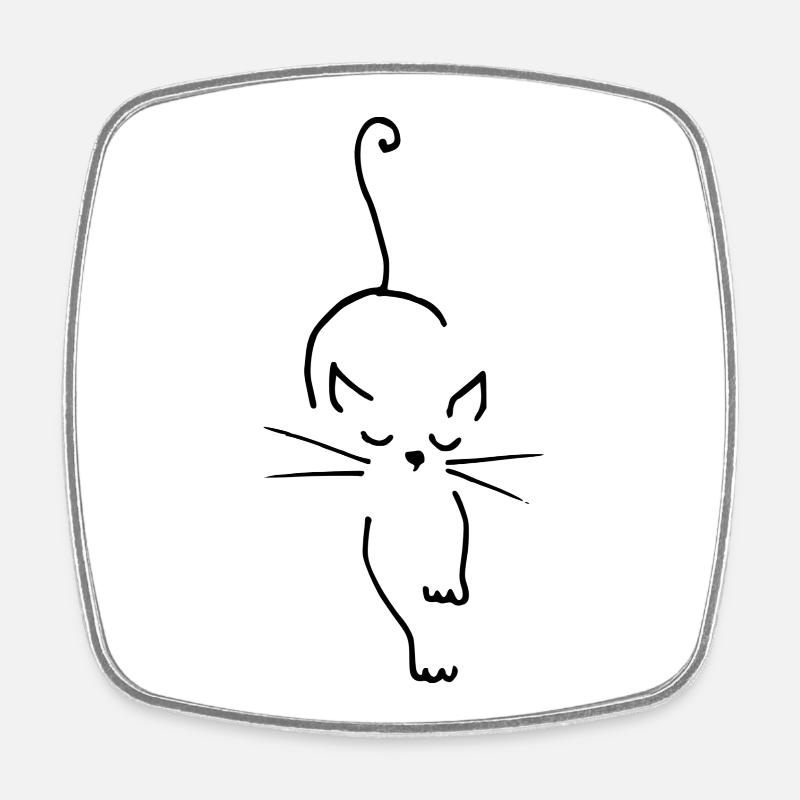 katze - Viereckiger Kühlschrankmagnet - Weiß