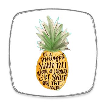 Pineapple - Square fridge magnet - white - Front