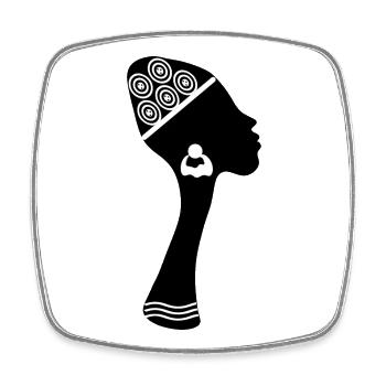 Femme afro-américaine noire - Magnet carré - blanc - Devant