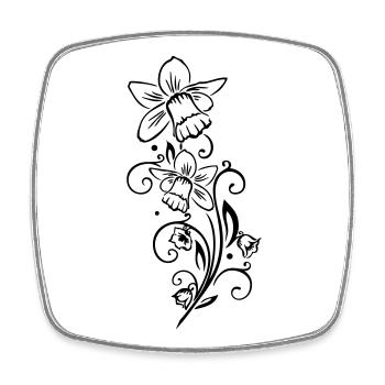 Easter Bells Daffodils Spring - Square fridge magnet - white - Front