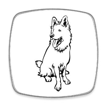 Schweizer Schäferhund - Viereckiger Kühlschrankmagnet - Weiß - Vorne