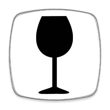 Weinglas, Wein - Viereckiger Kühlschrankmagnet - Weiß - Vorne