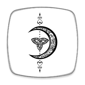 Mond Celtic Trinity Moon - Viereckiger Kühlschrankmagnet - Weiß - Vorne