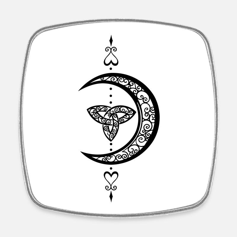 Mond Celtic Trinity Moon - Viereckiger Kühlschrankmagnet - Weiß